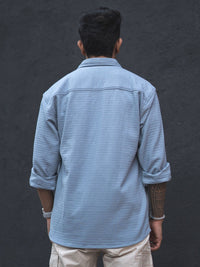 Powerlook India Slim Self Designed Spread Collar Casual Oversized Shirt