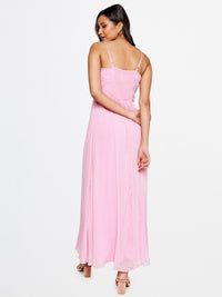 AND Pink Schiffli A-line Maxi Dress
