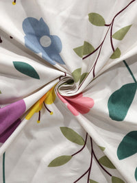 KLOTTHE Floral Printed 300 TC Fitted King Bedsheet with 2 Pillow Covers