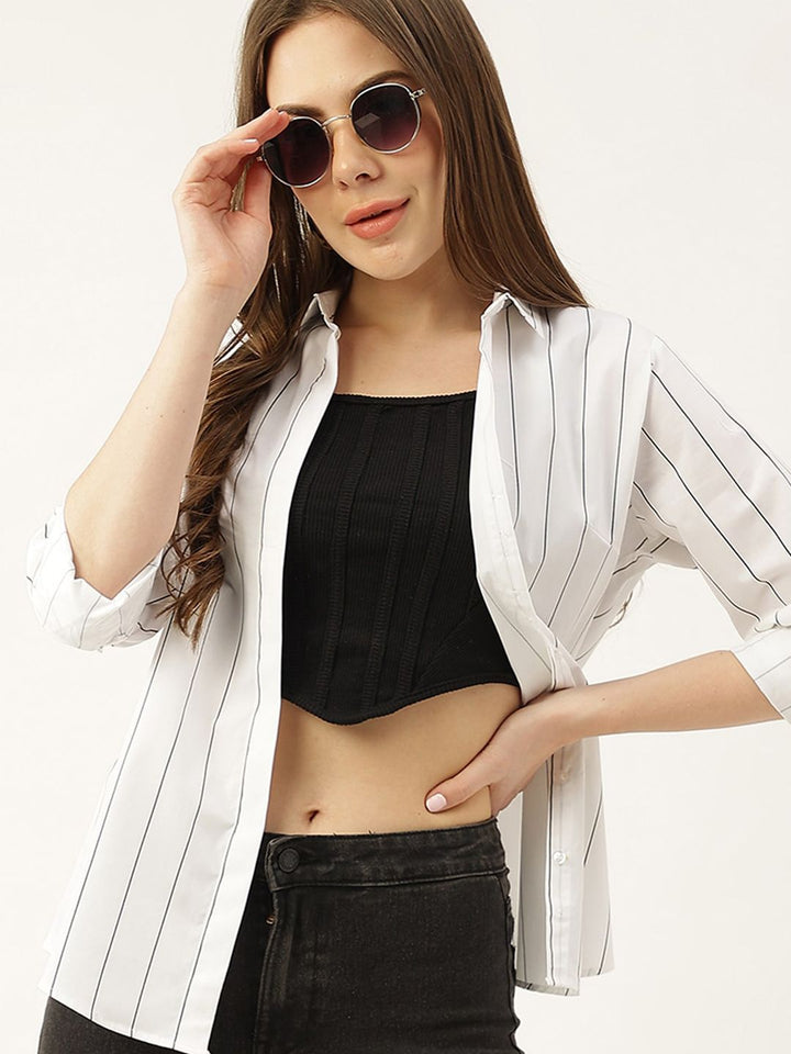 Hancock Vertical Striped Slim sesuai kemeja kapas tulen kasual