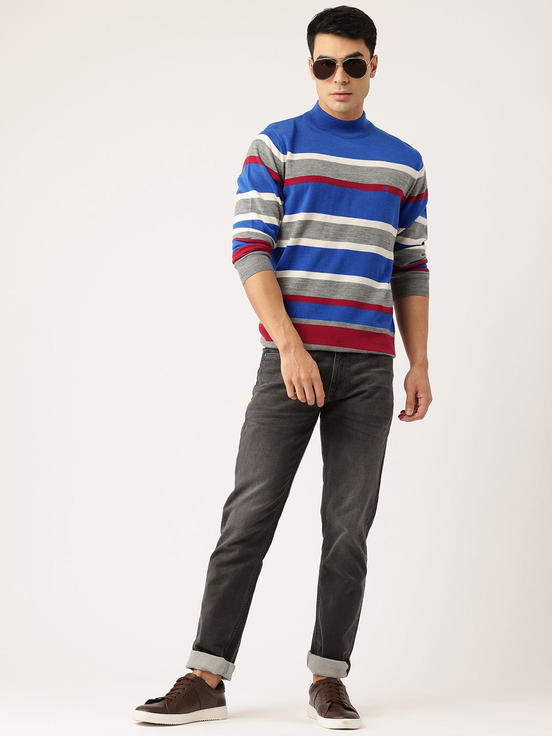 Monte Carlo High Neck Striped Pullover