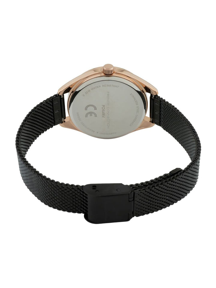 Sambungan Perancis Wanita Dail Dail & Gelang Gaya Tali Analog Watch FCK4BM