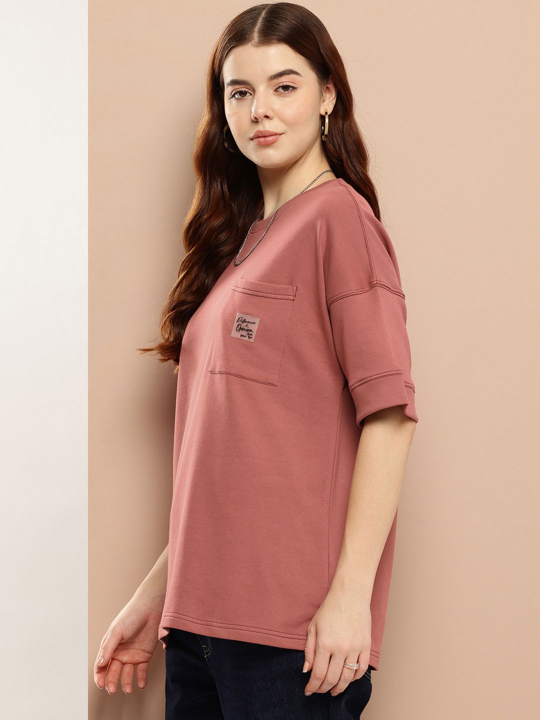 Difference of Opinion Women Oversized Drop Shoulder Ultra Soft Drapey Cotton T-Shirt
