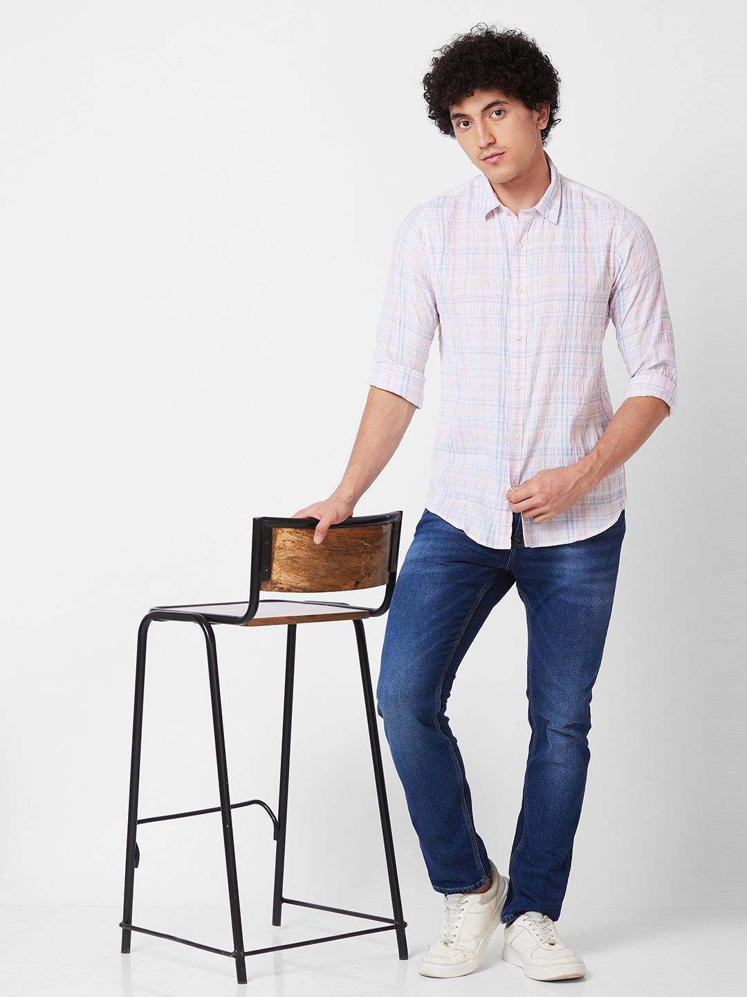 SPYKAR Tartan Checked Cotton Casual Shirt