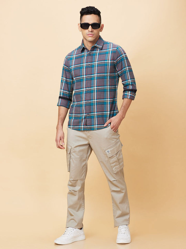 Being Human Men Slim Fit Tartan Checks Opaque Checked Casual Shirt