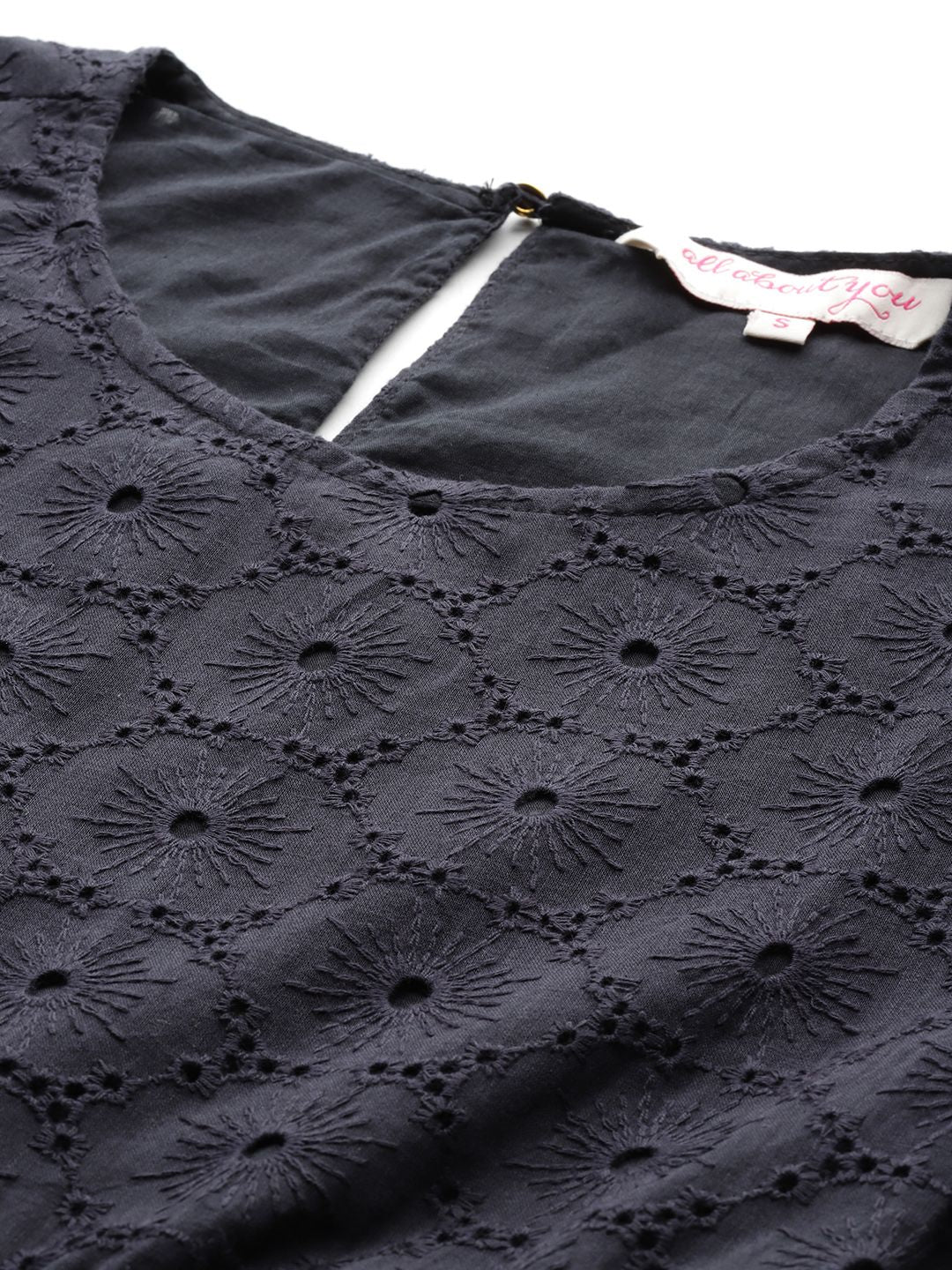 all about you Pure Cotton Schiffli A-Line Dress