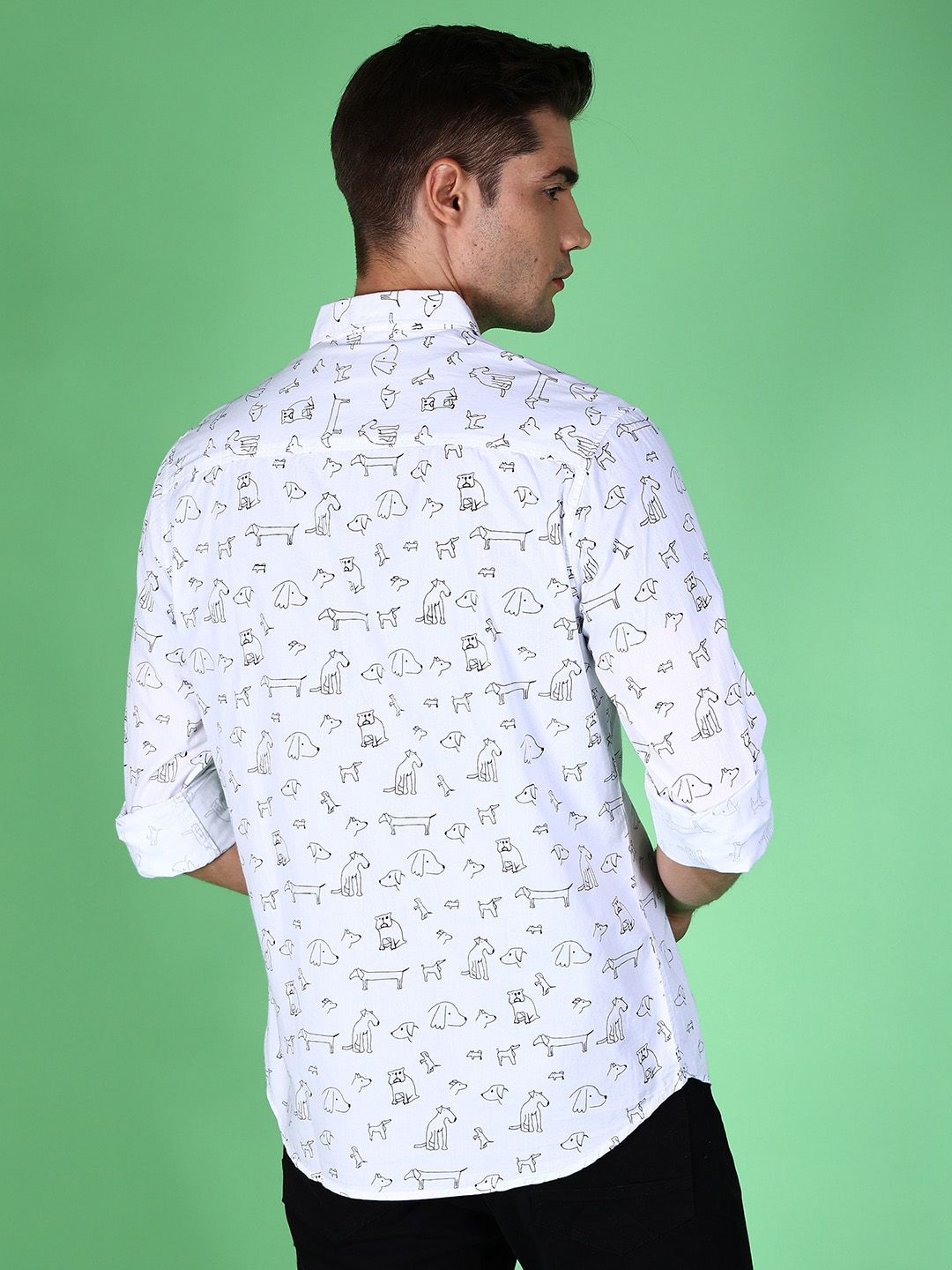 The Indian Garage Co Conversational Printed Slim Fit Casual Shirt