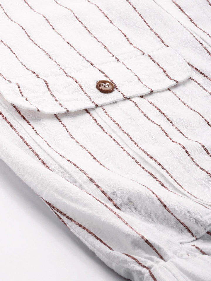 Mr Bowerbird Stand Collar Striped Bomber Jacket