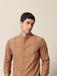 Mr Bowerbird Pure Cotton Embroidered Tailored Fit Opaque Casual Shirt
