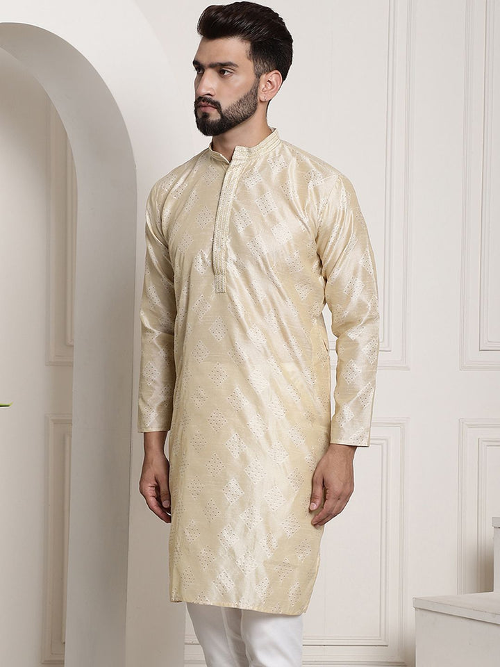 SOJANYA Kurta Motif Etnik Emas Lelaki