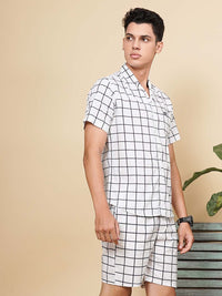 The Indian Garage Co Men Pure Cotton Checked Night suit