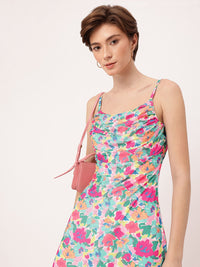 DressBerry Girly Glam Printed Soft Net A-Line Midi Dress
