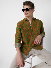 VASTRADO Men Classic Slim Fit  Printed Slim Collar Casual Shirt