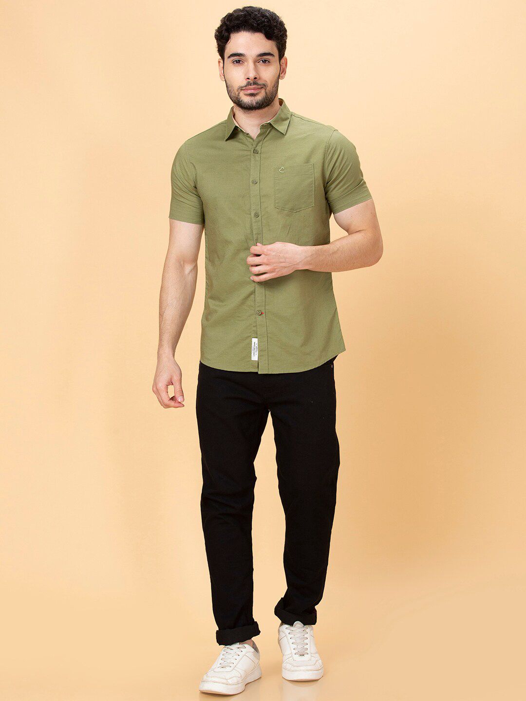 Being Human Slim Fit Spread Collar Short Sleeves Casual Shirt
