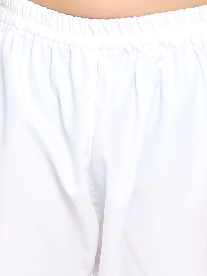 VASTRAMAY Boys White Solid Kurta with Pyjamas