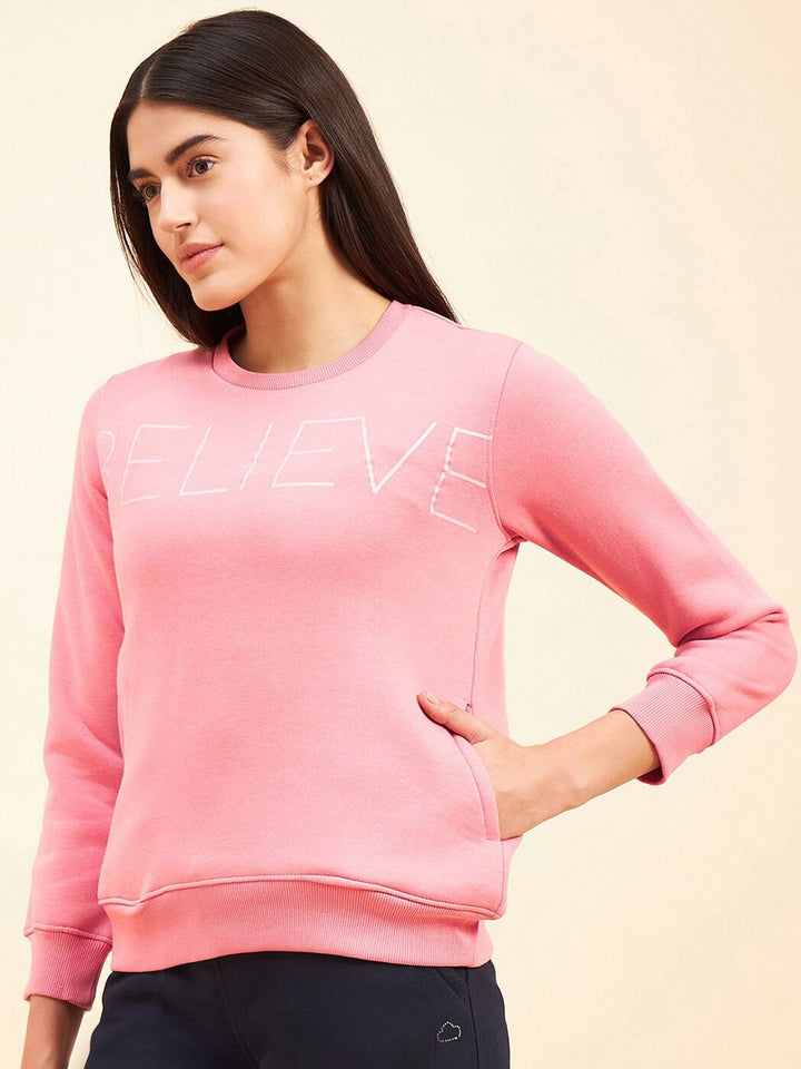 Sweet Dreams Typography Printed Fleece Sweatshirt