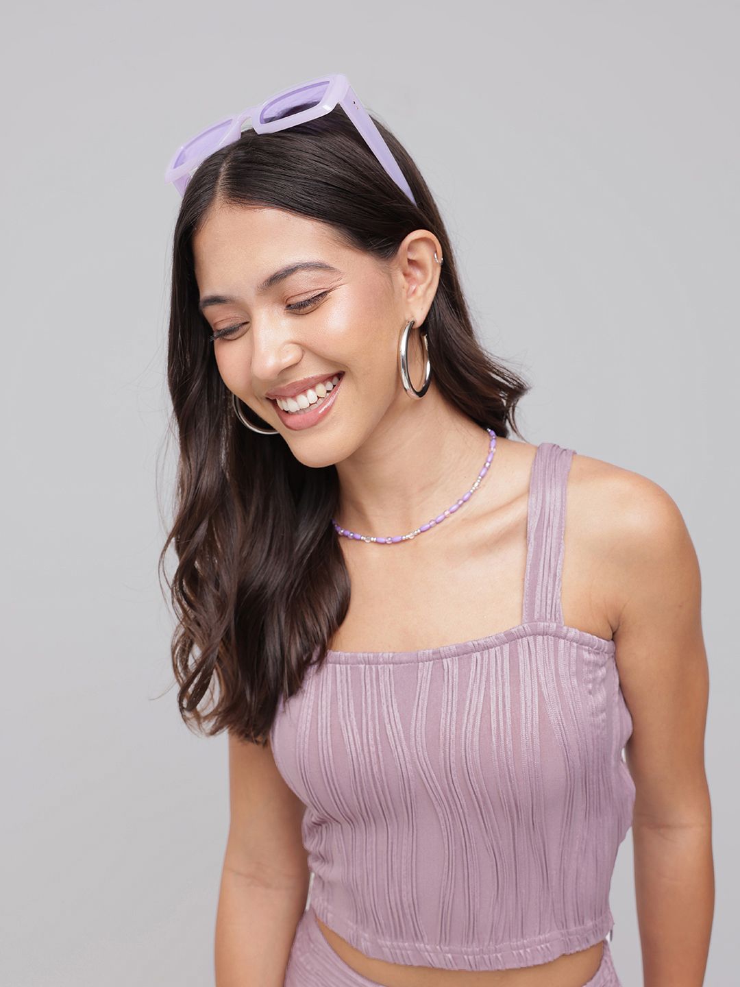 DressBerry Wave Of Textured Trend Crop Top