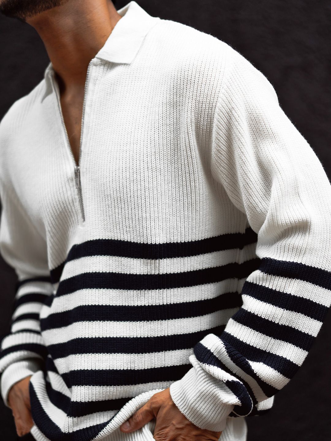 Powerlook Men Striped Polo Collar T-shirt