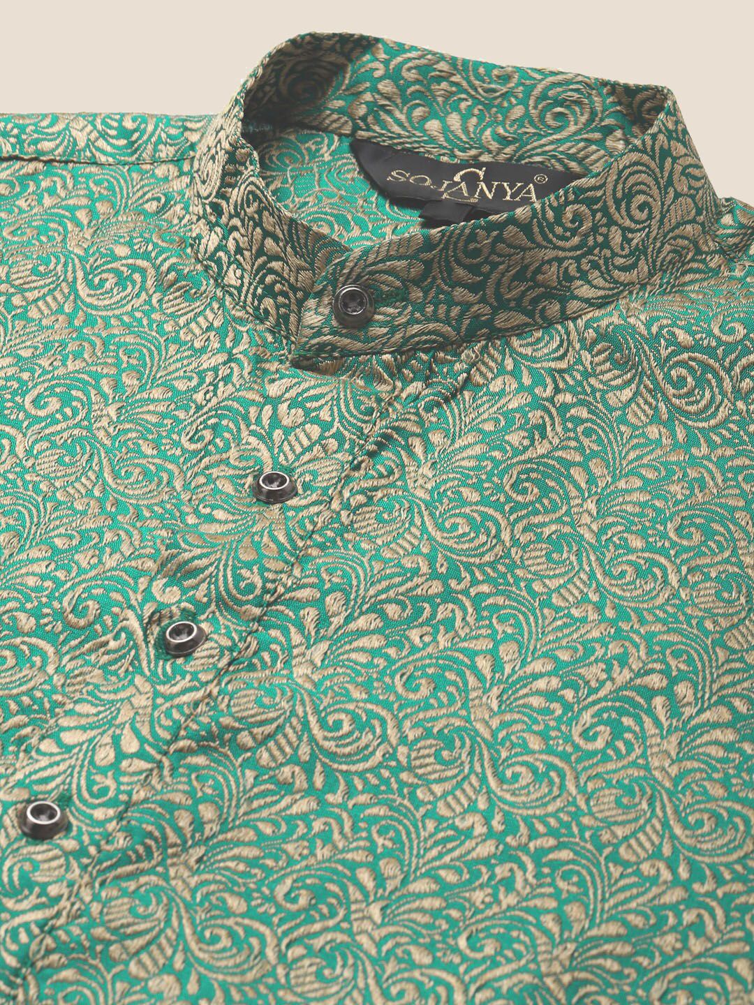 SOJANYA Motif Etnik Rekaan Tenunan Kurta Jacquard dengan Piyama