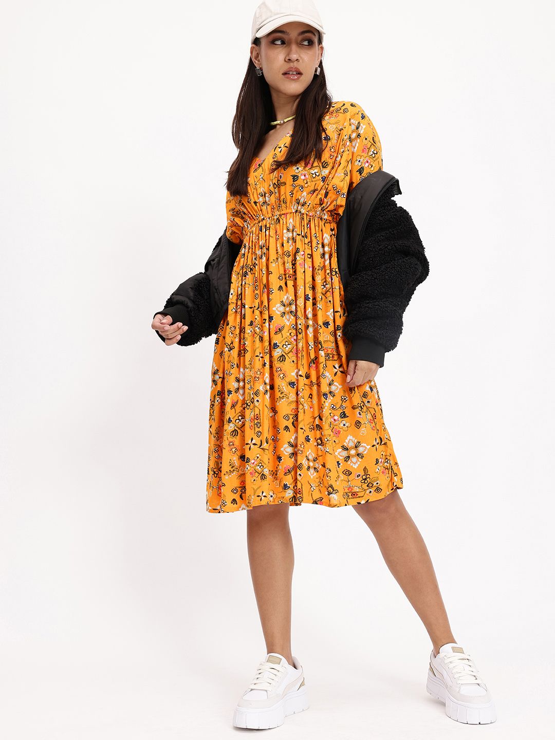 DressBerry Nipped & Snatched Flowy Garden Romance A-Line Dress
