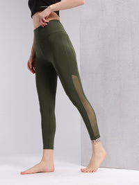 HRX by Hrithik Roshan Women Mesh Detail Rapid-Dry Yoga Tights