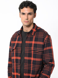 RARE RABBIT Men Vega Checked Cotton Tailored Shacket