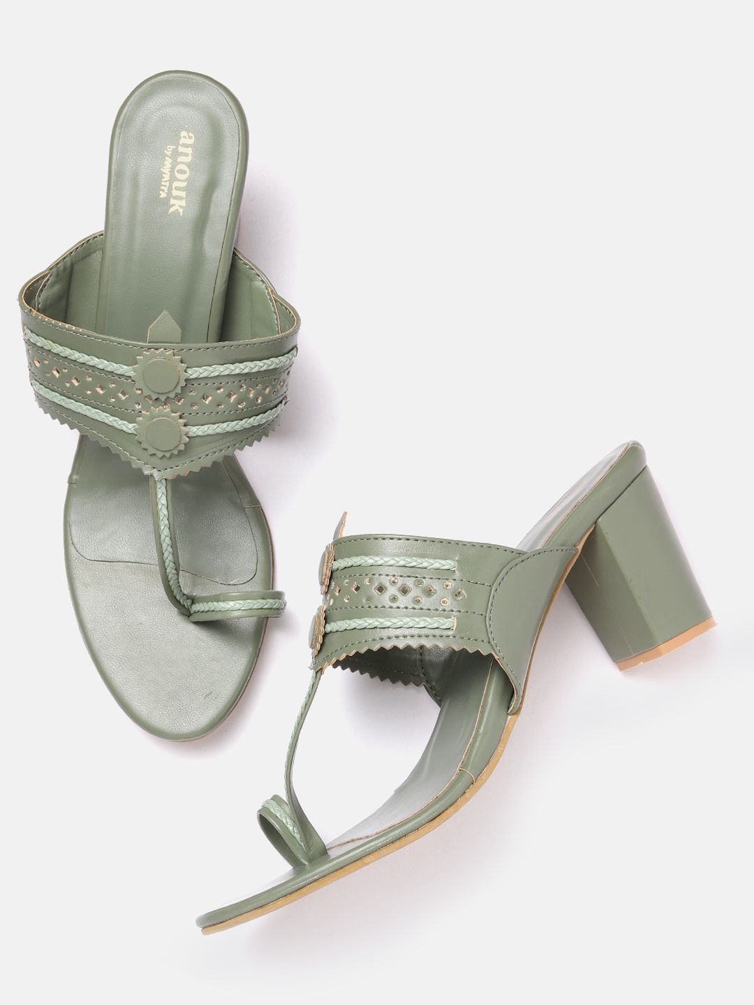 Anouk Woven Ethnic Block Heels