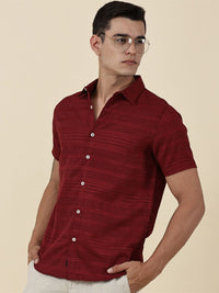 Thomas Scott Men Classic Slim Fit Horizontal Stripes Opaque Printed Casual Shirt