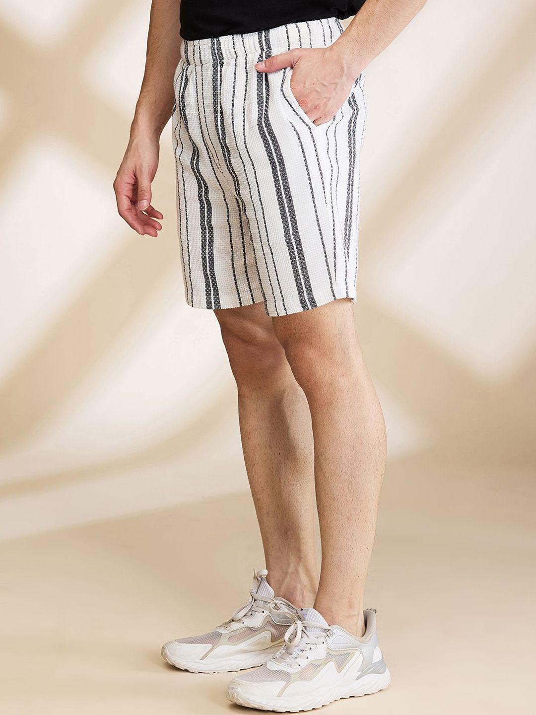 Being Human Men Striped Slim Fit Technology Shorts