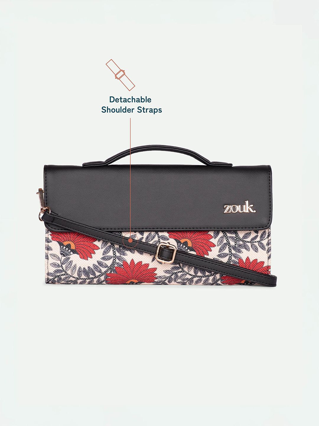 ZOUK Rhea Kapoor Nawabi Couture Textured Water Resistant Jute Envelope Clutch