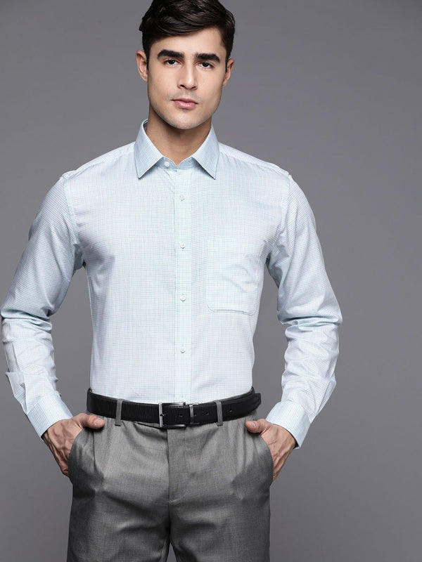 Raymond Men Blue Pure Cotton Slim Fit Formal Shirt