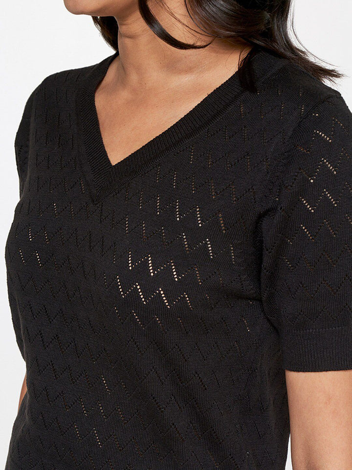 AND Self Design V-Neck Regular Top