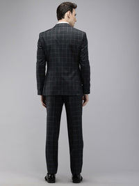 Park Avenue Checked Notched Lapel Single-Breasted Formal 2 Piece Suits