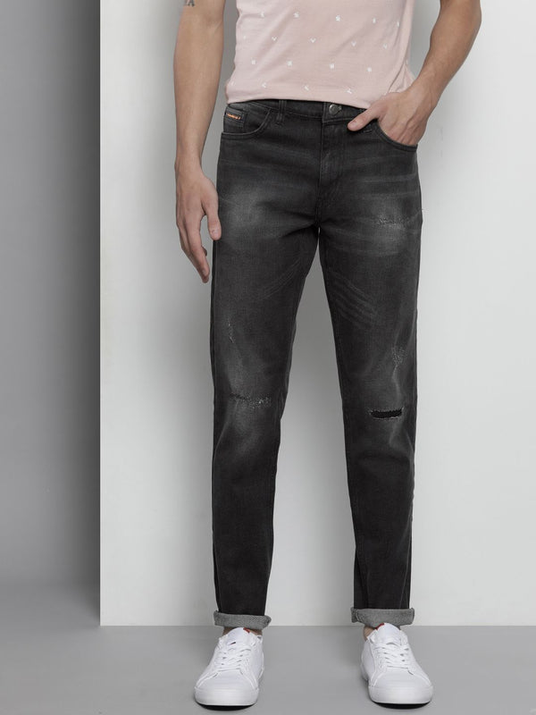 Garage India CO Lelaki Hitam Slim Black Fit Low Rendah Light Fade Jeans Regingable