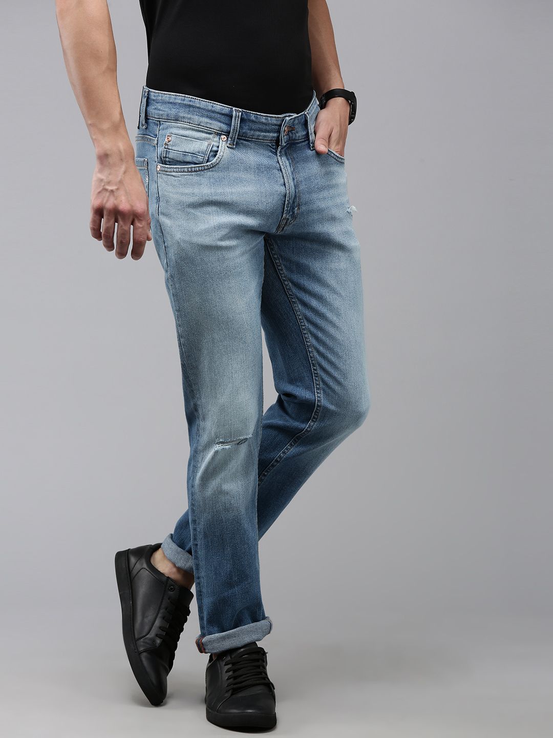 SPYKAR Men Rover Mildly Distressed Light Fade Stretchable Jeans