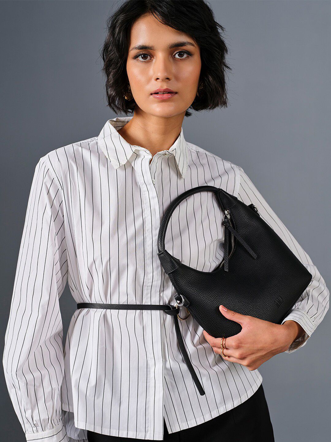 AND Striped Cotton Shirt Style Top