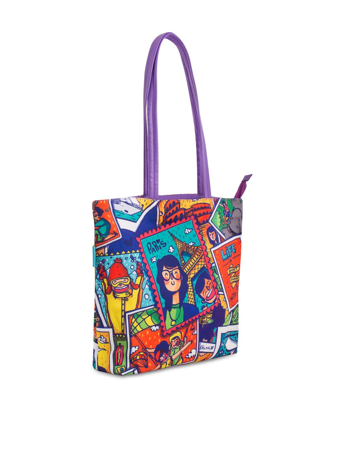 TEAL BY CHUMBAK Multicoloured Printed Tote Bag