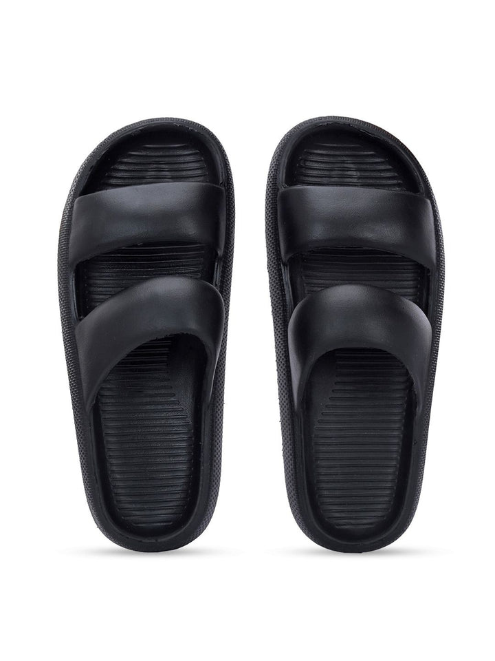 HRX by Hrithik Roshan Men Black Rubber Sliders
