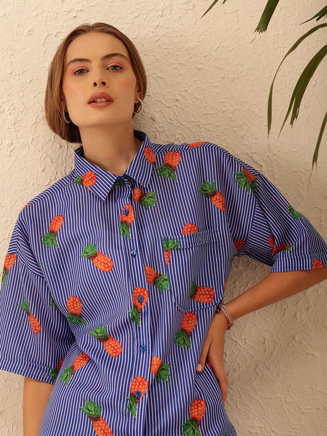 STREET 9 Printed Shirt Collar Shirt With Trousers Co-Ords