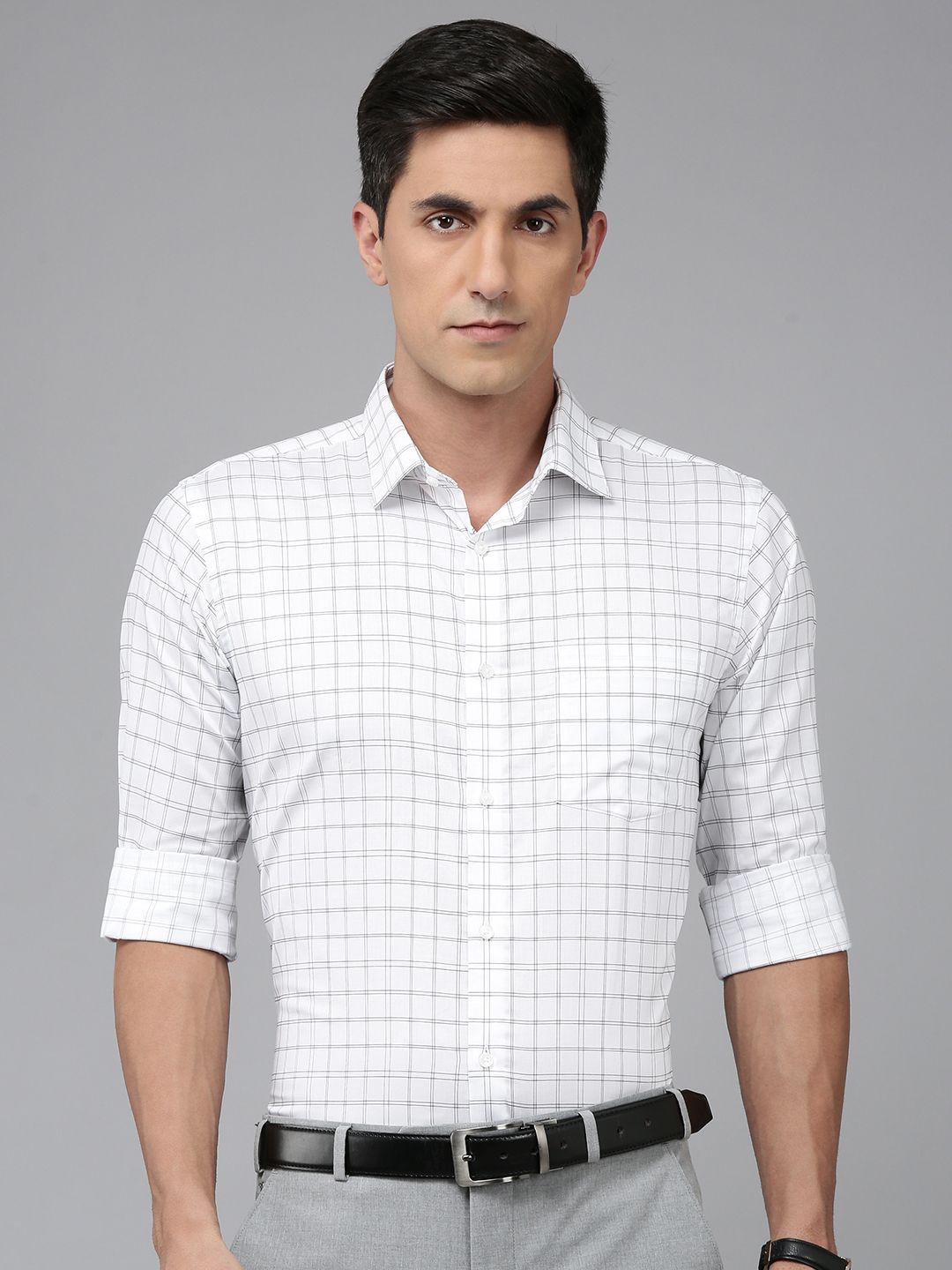 Park Avenue Slim Fit Checked Pure Cotton Formal Shirt