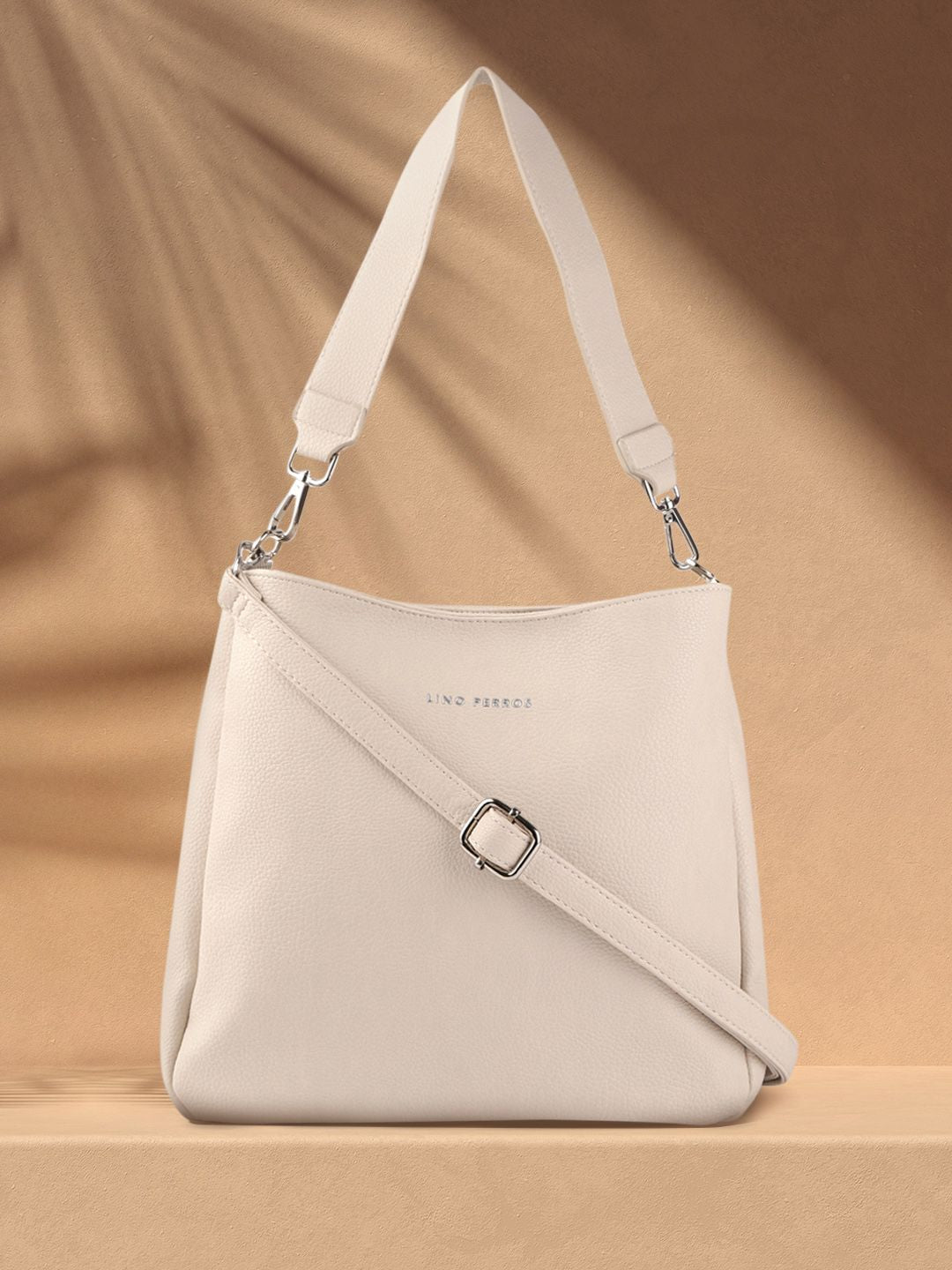 Lino Perros Off-White Solid Hobo Bag