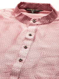 SOJANYA Men Pink Woven Design Kurta