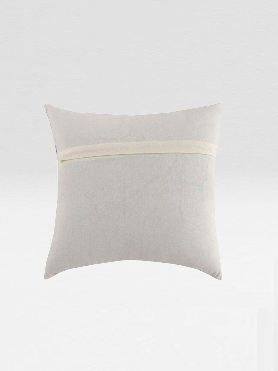STITCHNEST Yellow & Off White Set of 5 Geometric Printed Square Cushion Covers