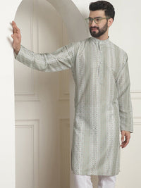 SOJANYA Printed Mandarin Collar Lengan Panjang Kurta Lurus
