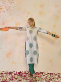 Indo Era Floral Printed Pure Cotton Kurta