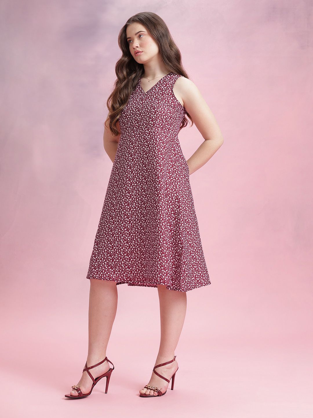 DressBerry Micro Ditsy Floral Print Dress