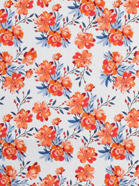 BOMBAY DYEING Florentine White Floral Pure Cotton 144TC Queen Bedsheet Set 2.28 m X 2.54m