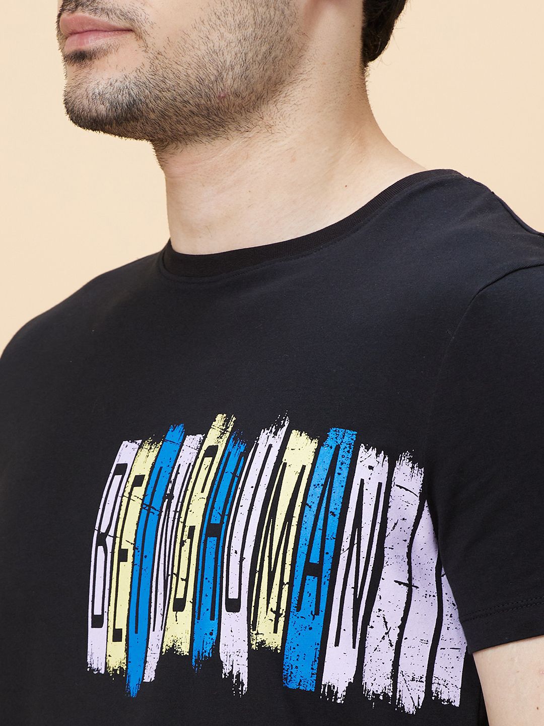 Being Human Men Round Neck Typography Printed T-shirt