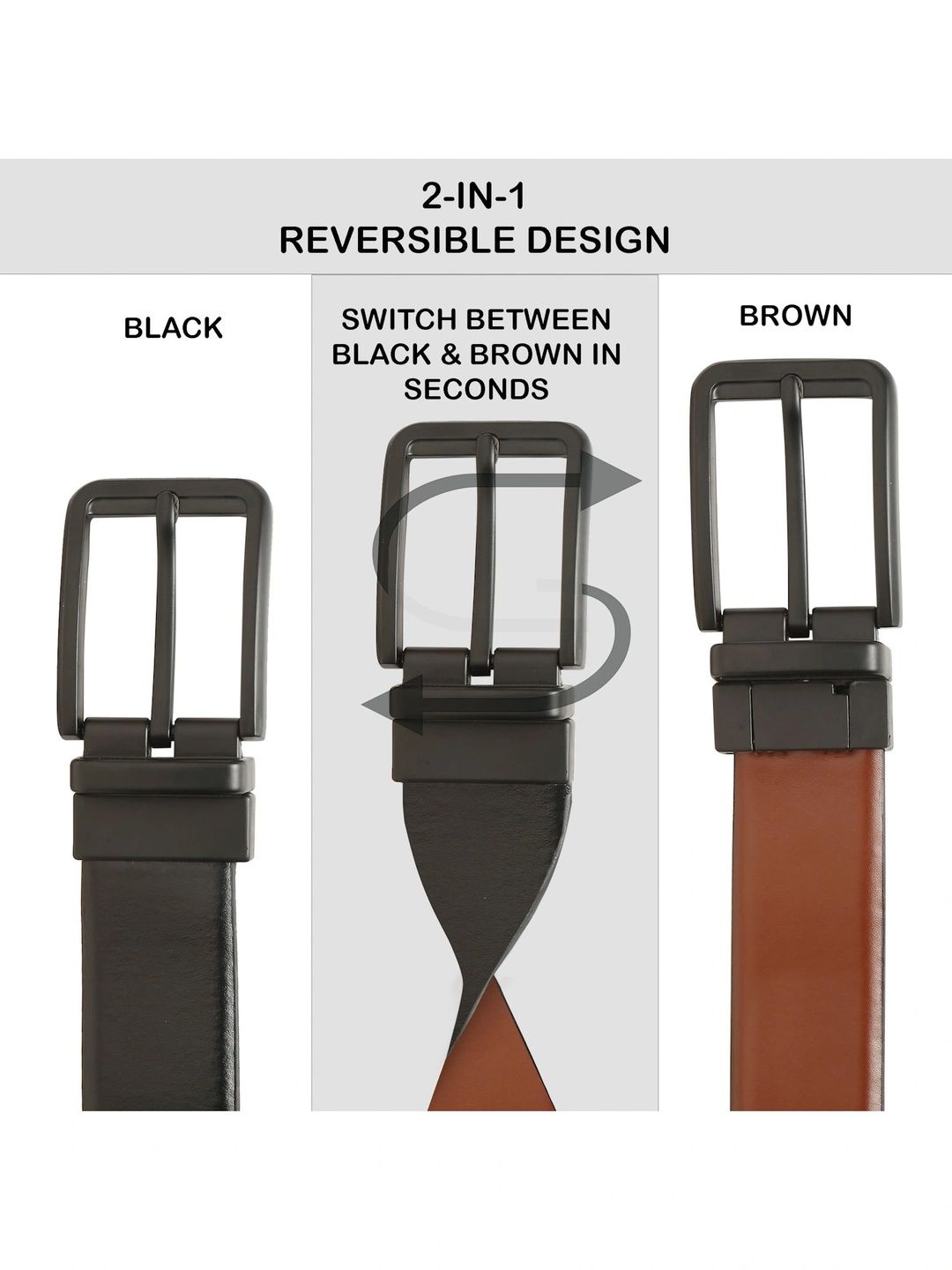 Teakwood Leathers Men Leather Reversible Belt