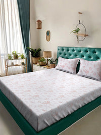 Moda Rapido X KLOTTHE Cadar Putih Bunga 400 TC dengan 2 Sarung Bantal